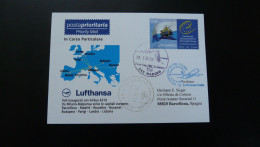 Premier Vol First Flight San Marino Barcelona Via Milano Airbus A319 Lufthansa 2009 - Brieven En Documenten