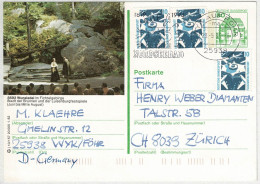 Deutschland 1999, Bildpostkarte Wunsiedel Wyk - Zürich (Schweiz), Nordseebad - Illustrated Postcards - Used