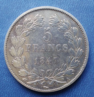 5 Francs. Louis Philippe I. 1847 A - 5 Francs