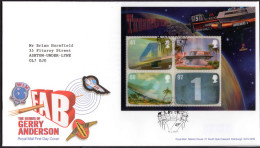 2011 F.A.B. The Genius Of Gerry Anderson Slough Souvenir Sheet First Day Cover. - 2011-2020 Em. Décimales