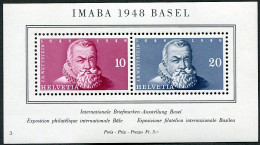 Schweiz Suisse 1948: IMABA Rudolf Wettstein (1594-1666) Zu WIII31 Mi Block 13 Yv BF 13 Avec N° 3 ** MNH (Zu CHF 100.00) - Blocs & Feuillets