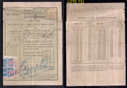 DOCUMENT ARGENTINE 1919 AVEC TIMBRES FISCAUX DE LA VILLE DE BUENOS AIRES - Dienstmarken