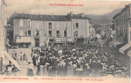 SAINT-GIRONS (Ariège) - La Fête Du 14 Juillet - Mat De Cocagne - Grand Café Lizier - Voyagé (2 Scans) - Saint Girons