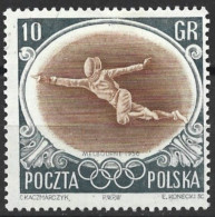 Poland 1956. Scott #750 (U) Olympic Games Melbourne, Fencer - Oblitérés