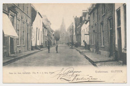 28- PBK Hattem 1904 - Kerkstraat - Grootrond Treinstempel: Dieren - Zwolle - Hattem