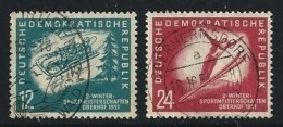 ● GERMANIA 1951 D.D.R. ֍ SPORT Invernali ● N. 280 / 81 Usati ● Serie Completa ● Cat. 32 € ️● Lotto N. 4805 ️● - Usati