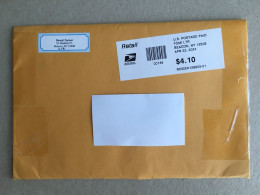 USA New York Used Letter Circulated Cover Stamp Registered Barcode Label Printed Sticker 2024 - Covers & Documents