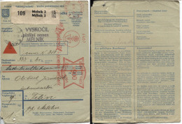 Böhmen Und Mähren Absenderfreistempel Melnik3 Nachnahme-Paketkarte Vyskocil 16.1.45 - Covers & Documents