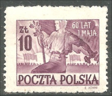 XW01-2376 Pologne 60 Ans Fête Travail Labour Day Hammer Flag Drapeau Marteau MH * Neuf - Used Stamps