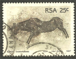 XW01-2161 RSA South Africa Petroglyphs Wild Wildebeest Gnou Peinture Gravure Rupestre Wall Engraving Painting - Andere & Zonder Classificatie