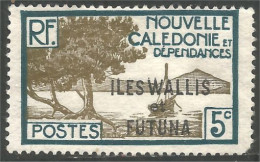 XW01-2684 Wallis Et Futuna 5c Surcharge Baie Pointe Palétuviers Bay Sans Gomme - Used Stamps
