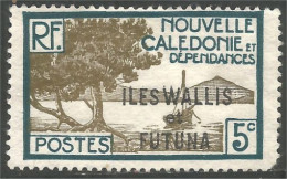 XW01-2684 Wallis Et Futuna 5c Surcharge Baie Pointe Palétuviers Bay Sans Gomme - Gebraucht