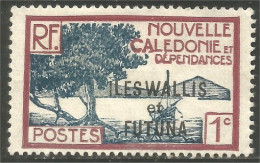 XW01-2681 Wallis Et Futuna 1c Surcharge Baie Pointe Palétuviers Bay Sans Gomme - Used Stamps
