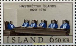 101223 MNH ISLANDIA 1970 50 ANIVERSARIO DE LA CORTE SUPREMA DE ISLANDIA - Lots & Serien