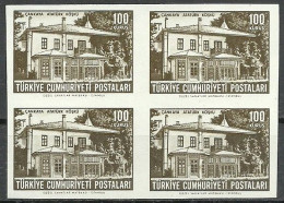 Turkey: 1963 Regular Issue Stamp 100 K. ERROR "Imperf. Block Of 4" MNH** - Unused Stamps