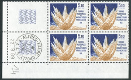 TAAF - N°153  - MINERAUX - 4 BLOCS DE 4 - COIN DATE 22.8.89  OBLITERES EN MARGE DE BUREAUX DIFFERENTS - Used Stamps
