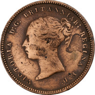 Royaume-Uni, Victoria, 1/2 Farthing, 1844, Londres, Cuivre, TB+, KM:738 - A. 1/4 - 1/3 - 1/2 Farthing