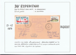 30e Expédition Terre Adélie - LS Courrier Posté En Mer TP Danemark OB Paquebot - Transmis Et Acheminé Par THALA DAN - Covers & Documents