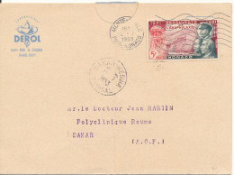 Monaco Card Sent To Dakar A.O.F. 2-7-1953 The Card Is Bended - Covers & Documents