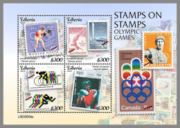 LIBERIA 2023 MNH Stamps On Stamps Olympic Games Olympiade M/S – OFFICIAL ISSUE – DHQ2421 - Timbres Sur Timbres