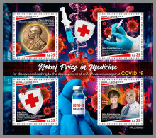 SIERRA LEONE 2023 MNH Medicine Nobel Prize Red Cross Rotes Kreuz M/S – OFFICIAL ISSUE – DHQ2421 - Prix Nobel