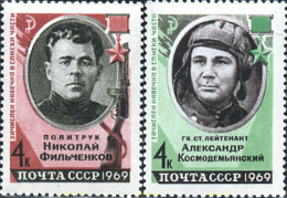 270006 MNH UNION SOVIETICA 1969 HEROES DE LA UNION SOVIETICA - ...-1857 Prefilatelia