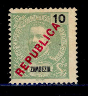 ! ! Zambezia - 1917 King Carlos Local Republica 10 R - Af. 92 - No Gum (km022) - Zambezia