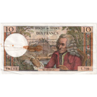 France, 10 Francs, Voltaire, 1971, L.709, TB, Fayette:62.52, KM:147d - 10 F 1963-1973 ''Voltaire''