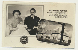 Carte Fantaisie - Le Couple Princier Luxembourgeois  Et La Princesse Marie-Astrid - Château De Betzdorf - Famille Grand-Ducale
