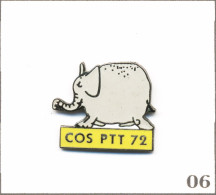 Pin’s PTT Et Télécom - PTT / COS De La Sarthe Avec Eléphant. Est. SP. EGF. T1011-06 - Correo