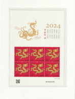 China 2024 - 1 KB Sheet  Lunar Year Of The Dragon 2v.MNH - Ongebruikt