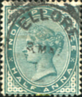 661026 USED INDIA INGLESA 1882 INDIA POSTAGE, FILIGRANA ESTRELLA - ...-1852 Voorfilatelie