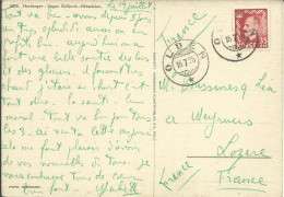 NORVEGE CARTE 35c OLDEN POUR MEYRUEIS ( LOZERE ) DE 1956   LETTRE COVER - Briefe U. Dokumente