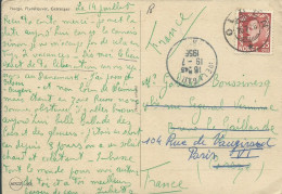 NORVEGE CARTE 35c OLDEN POUR BRIVE LA GAILLARDE ( CORREZE ) PUIS PARIS DE 1956 LETTRE COVER - Lettres & Documents