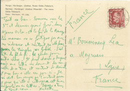 NORVEGE CARTE 35c NARVIK POUR MEYRUEIS ( LOZERE ) DE 1956 LETTRE COVER - Brieven En Documenten