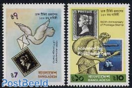 Bangladesh 1990 150 Years Stamps 2v, Mint NH, Stamps On Stamps - Timbres Sur Timbres