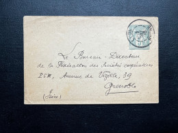 5c SAGE SUR ENTIER  ENVELOPPE / LYON POUR GRENOBLE  / LSC / 1895 - Altri & Non Classificati