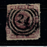 DANEMARK 1854/1864 YT N° 7 (o) 16 Skill Lilas "24" /RECOMMANDE &  PAY-PAL OBLIGATOIRE Pour Ce Lot - ...-1851 Voorfilatelie