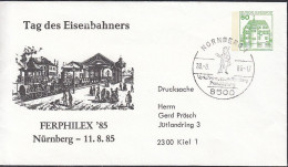 BRD  PU 113/68, Gestempelt: Nürnberg 28.8.1986, FERPHILEX ' 85, Tag Des Eisenbahners - Privé Briefomslagen - Gebruikt