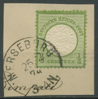 Deutsches Reich 1872 Gr. Brustschild 17 A Mit K1-Stempel MERSEBURG, Briefstück - Used Stamps