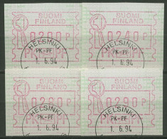 Finnland ATM 1994 Versandstelle PK-PF, Satz ATM 20.1 S2 Gestempelt - Viñetas De Franqueo [ATM]