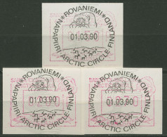 Finnland ATM 1990 SANTA CLAUS LAND ARCTIC CIRCLE, Satz ATM 9 S1 Gestempelt - Viñetas De Franqueo [ATM]
