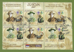Serbien / Srbija  2007 Mi.Nr. 196 / 97 DO / H-Blatt , EUROPA CEPT / Pfadfinder / Skauting - Gestempelt / Fine Used / (o) - 2007