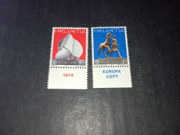 07AL09 SVIZZERA 1974 EUROPA SCULTURE "XX" - Unused Stamps