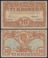 DÄNEMARK - DENMARK 10 KRONOR 1943 VF+  Pick 31o  (19853 - Denemarken