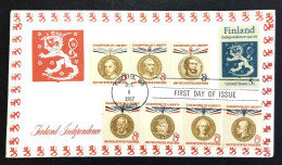 UNITED STATES, Uncirculated FDC, « Finland », « Garibaldi », « Ghandi », « José San Martin », 1967 - Cartas & Documentos