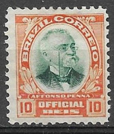 Brasil Brazil 1909 - Selos Oficiais (Official Stamps) Afonso Penna O 01 - Unused Stamps