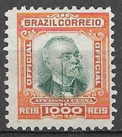 Brasil Brazil 1906 - Selos Oficiais (Official Stamps) Afonso Penna O 10 - Neufs