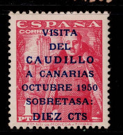 1254F- SPAIN - 1950 - SC#: B138 - MH - VISIT OF GRL FRANCO TO CANARY ISLANDS - Used Stamps