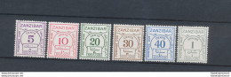 1936-62 ZANZIBAR - Postage Due - SG N. D25/D30 - 6 Valori - MNH** - Autres & Non Classés